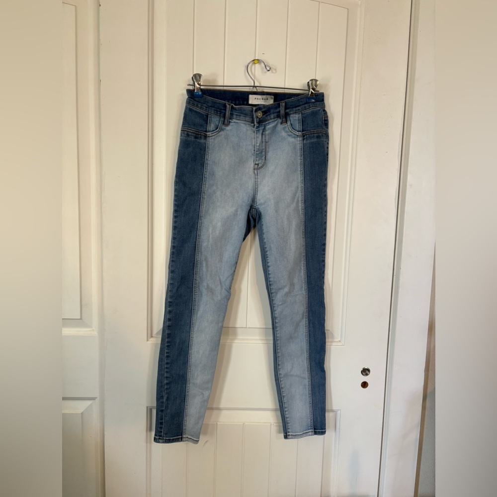 Pac Sun Two-toned Blue Jeans High rise ankle Jeggings Size 27